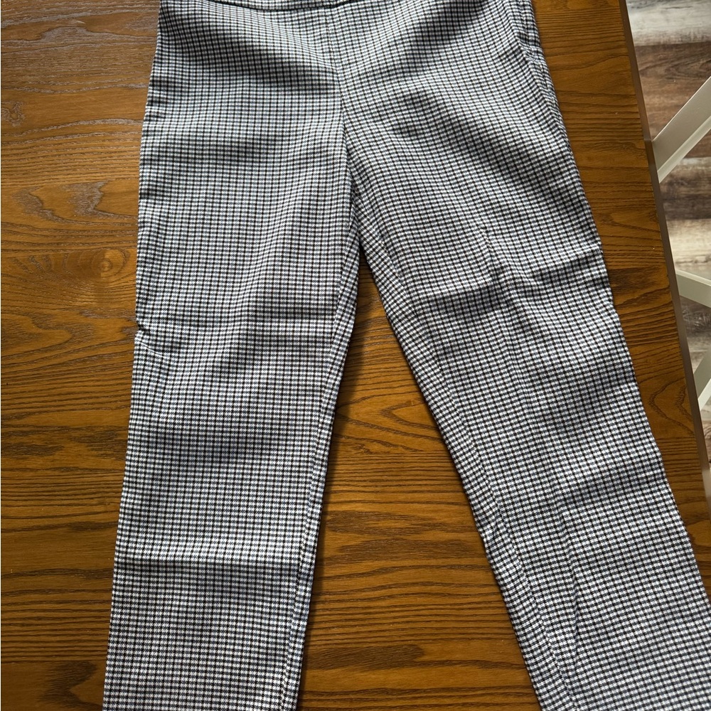 Blue, Black and White Checkered Dress Pants